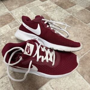 Nike Burgundy and White Running Shoes